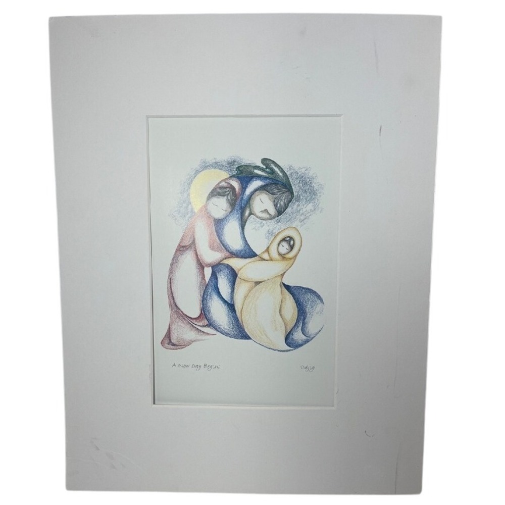 Daphne Odjig Canadian Indian A New Day Begins Card Series‎ Signed Colored 9"x6" - Picture 4 of 5